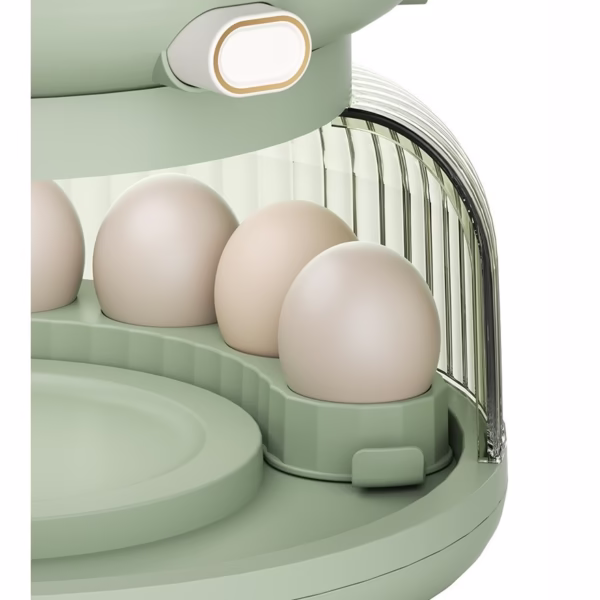 Dozator Etajat de Cereale Flippy, Rotativ 360, 6 Compartimente, Capacitate 10L, Cofraj Special pentru Oua, Vas pentru Scurgerea Cerealelor, 35x27.5 cm, Verde - imagine 23