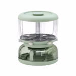 Dozator Etajat de Cereale Flippy, Rotativ 360, 6 Compartimente, Capacitate 10L, Cofraj Special pentru Oua, Vas pentru Scurgerea Cerealelor, 35x27.5 cm, Verde - imagine 17