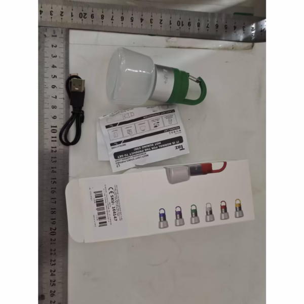 Lampa Portabila, Flippy, de Voiaj/Camping, Incarcare USB, IPX5, LED RGB, din ABS, 300 mAh, 10 x 5.5 x 5.5 cm, Verde - imagine 6