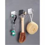 Organizator bucatarie Flippy cu adeziv, carlig-suport pentru burete, accesorii bucatarie, 5x5x3,5 cm, otel inoxidabil, gri - imagine 3