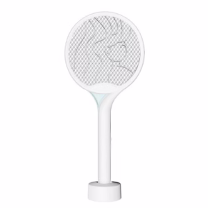 Paleta Electrica pentru Tantari, Muste si Tantari 2in1, Flippy, Reincarcabila, Incarcare USB, 2600V, Plastic, Casa si Gradina, Anti-insecte, Stand, 23x51 cm, Alb