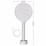Paleta Electrica pentru Tantari, Muste si Tantari 2in1, Flippy, Reincarcabila, Incarcare USB, 2600V, Plastic, Casa si Gradina, Anti-insecte, Stand, 23x51 cm, Gri - imagine 2