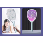 Paleta Electrica pentru Tantari, Muste sau Insecte LED, Flippy, Reincarcabila, Incarcare USB, Plastic, Casa si Gradina, Anti-insecte, Alb-Albastru - imagine 5