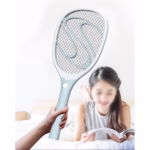 Paleta Electrica pentru Tantari, Muste sau Insecte LED, Flippy, Reincarcabila, Incarcare USB, Plastic, Casa si Gradina, Anti-insecte, Alb-Albastru - imagine 6