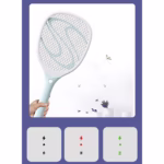 Paleta Electrica pentru Tantari, Muste sau Insecte LED, Flippy, Reincarcabila, Incarcare USB, Plastic, Casa si Gradina, Anti-insecte, Alb-Albastru - imagine 9