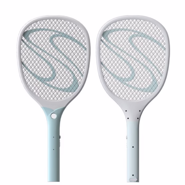 Paleta Electrica pentru Tantari, Muste sau Insecte LED, Flippy, Reincarcabila, Incarcare USB, Plastic, Casa si Gradina, Anti-insecte, Alb-Albastru - imagine 10