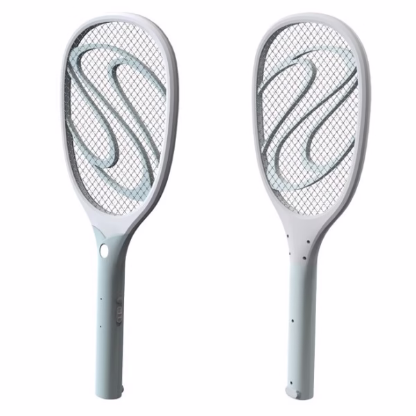 Paleta Electrica pentru Tantari, Muste sau Insecte LED, Flippy, Reincarcabila, Incarcare USB, Plastic, Casa si Gradina, Anti-insecte, Alb-Albastru - imagine 11
