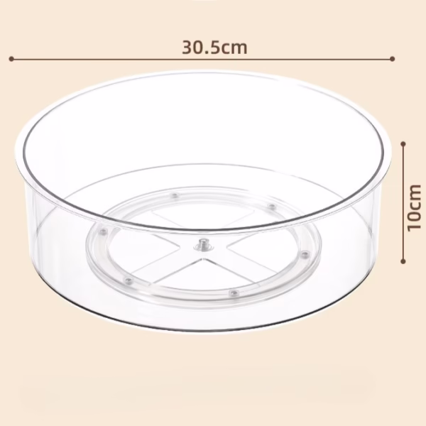 Suport Rotativ pentru Condimente, Flippy, Multifunctional, Rotund, 360 de Grade, pentru Bucatarie, Plastic, 30.5x30.5x10 cm, Transparent - imagine 12
