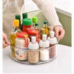 Suport Rotativ pentru Condimente, Flippy, Multifunctional, Rotund, 360 de Grade, pentru Bucatarie, Plastic, 30.5x30.5x10 cm, Transparent - imagine 5