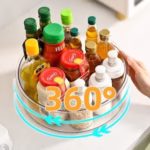 Suport Rotativ pentru Condimente, Flippy, Multifunctional, Rotund, 360 de Grade, pentru Bucatarie, Plastic, 30.5x30.5x10 cm, Transparent - imagine 14