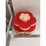 Tava pentru Servire, Flippy, pentru Fructe / Legume / Snackuri, cu Sertare, Deschidere Rotativa, pe 2 Straturi, in Forma de Floare, 26 x 26 x 11.5 cm Roz - imagine 2