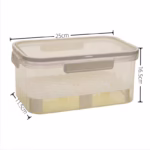 Cutie de Depozitare Portabila, Flippy, cu Separator pentru Gheata si Scurgere, Mentine Rece, Caserola Pranz, 25x16.5x11.5 cm, Gri/Transparent - imagine 7