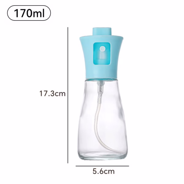 Pulverizator pentru Ulei, Flippy, Pulverizator din Sticla pentru Otet sau Alte Lichide de Gatit, Simplu Reincarcabil, Multifunctionale, 17.3 x 5.6 cm, Capacitatea 170 ml, Albastru - imagine 2