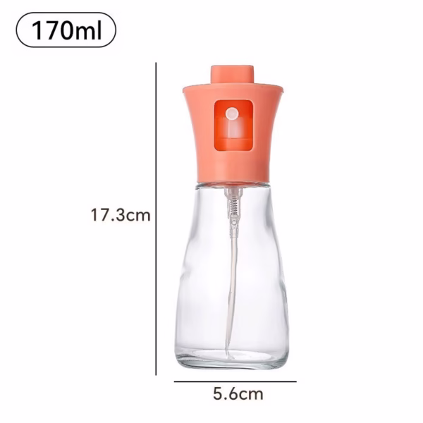 Pulverizator pentru Ulei, Flippy, Pulverizator din Sticla pentru Otet sau Alte Lichide, Simplu Reincarcabil, Multifunctionale, 17.3 x 5.6 cm, Capacitatea 170 ml, Roz - imagine 2