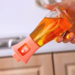 Pulverizator pentru Ulei, Flippy, Pulverizator din Sticla pentru Otet sau Alte Lichide, Simplu Reincarcabil, Multifunctionale, 17.3 x 5.6 cm, Capacitatea 170 ml, Roz - imagine 4