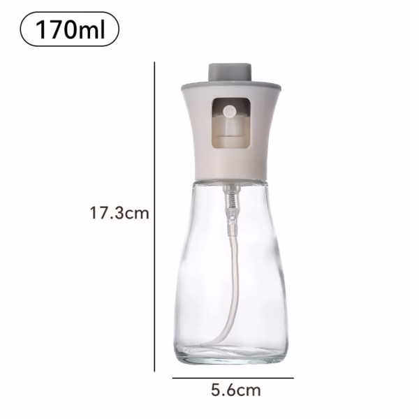Pulverizator pentru Ulei, Flippy, Pulverizator din Sticla pentru Otet sau Alte Lichide, Simplu Reincarcabil, Multifunctionale, 17.3 x 5.6 cm, Capacitatea 170 ml, Alb - imagine 2