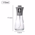Pulverizator pentru Ulei, Flippy, Pulverizator din Sticla pentru Otet sau Alte Lichide, Simplu Reincarcabil, Multifunctionale, 17.3 x 5.6 cm, Capacitatea 170 ml, Gri - imagine 2