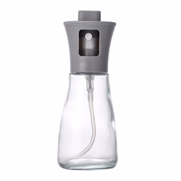 Pulverizator pentru Ulei, Flippy, Pulverizator din Sticla pentru Otet sau Alte Lichide, Simplu Reincarcabil, Multifunctionale, 17.3 x 5.6 cm, Capacitatea 170 ml, Gri - imagine 1
