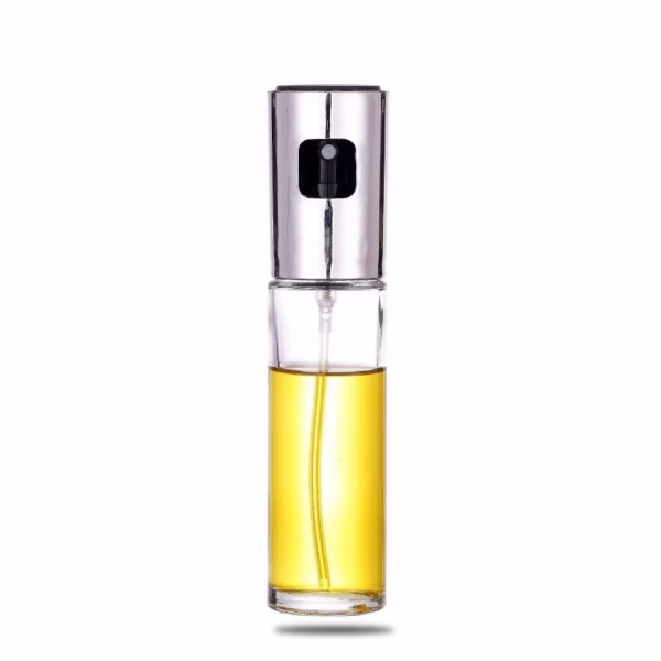 Pulverizator Ulei, Otet, Flippy, din Sticla, 100 ml, Reincarcabil, 18.3 x 4.3 cm, Capac Lucios, Argintiu - imagine 1