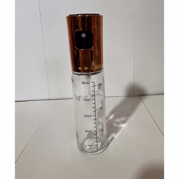 Pulverizator Ulei, Otet, Flippy, din Sticla, 100 ml, Reincarcabil, 18.3 x 4.3 cm, Masura 90 ml, Capac Lucios, Auriu - imagine 7