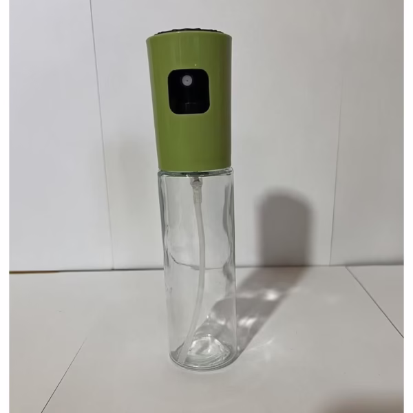 Pulverizator Ulei, Otet, Flippy, din Sticla, 100 ml, Reincarcabil, 18.3 x 4.3 cm, Masura 90 ml, Capac Mat, Verde - imagine 2