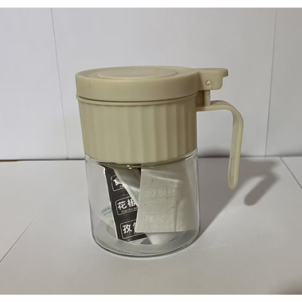 Recipient Condimente, Flippy, din Stilca, 180 ml, cu Maner si Lingurita, 10.6 x 7 x 7 cm, Capac Mat, Alb - imagine 5