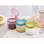 Recipient Condimente, Flippy, din Stilca, 180 ml, cu Maner si Lingurita, 8 x 9 cm, Capac Transparent, Roz - imagine 7
