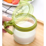 Recipient Condimente, Flippy, din Stilca, 180 ml, cu Maner si Lingurita, 8 x 9 cm, Capac Transparent, Verde - imagine 9