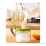Recipient Condimente, Flippy, din Stilca, 180 ml, cu Maner si Lingurita, 8 x 9 cm, Capac Transparent, Verde - imagine 8