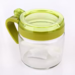 Recipient Condimente, Flippy, din Stilca, 180 ml, cu Maner si Lingurita, 8 x 9 cm, Capac Transparent, Verde - imagine 7