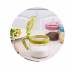Recipient Condimente, Flippy, din Stilca, 180 ml, cu Maner si Lingurita, 8 x 9 cm, Capac Transparent, Verde - imagine 4