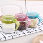 Recipient Condimente, Flippy, din Stilca, 180 ml, cu Maner si Lingurita, 8 x 9 cm, Capac Transparent, Verde - imagine 11