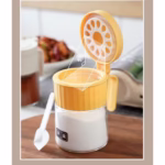 Recipient Condimente, Flippy, din Stilca, 180 ml, cu Maner si Lingurita, 10.6 x 7 x 7 cm, Capac Mat, Galben - imagine 4