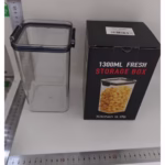 Recipient din Plastic, Flippy, pentru Alimente/Obiecte, Inchidere Ermetica, 10.2 x 18.5 cm, 1300 ml, Transparent - imagine 2