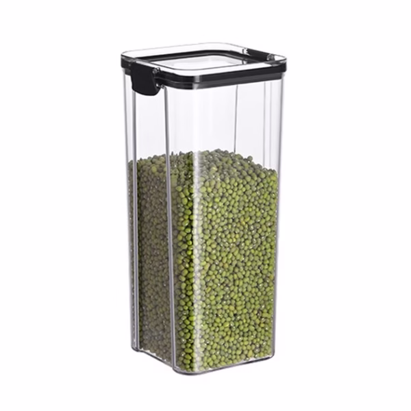 Recipient din Plastic, Flippy, pentru Alimente/Obiecte, Inchidere Ermetica, 10.2 x 24.2 cm, 1800 ml, Transparent - imagine 1