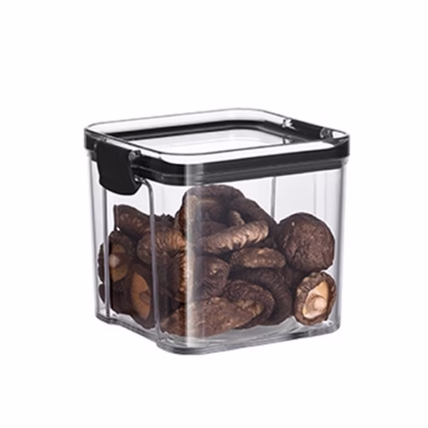 Recipient din Plastic, Flippy, pentru Alimente/Obiecte, Inchidere Ermetica, 10.2 x 9.8 cm, 700 ml, Transparent - imagine 1