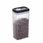 Recipient din Plastic, Flippy, pentru Alimente/Obiecte, Inchidere Ermetica, Textura Ondulata, 15 x 10 x 30 cm, 3.3 l, Transparent