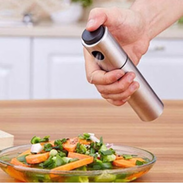 Pulverizator ulei Flippy, spray, material otel inoxidabil, manual, 100 ml, 17.7 x 4 cm, argintiu - imagine 16