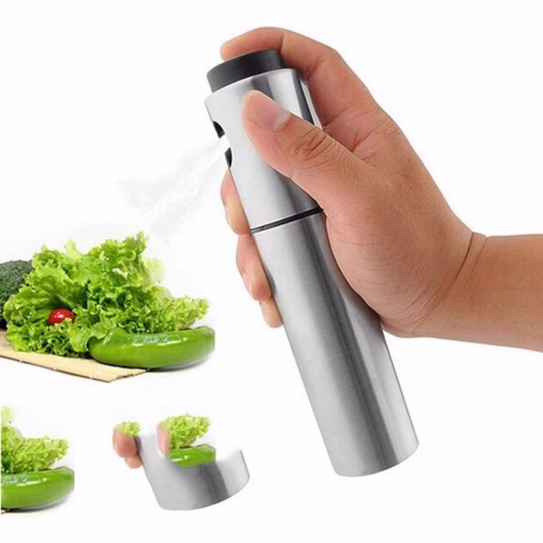 Pulverizator ulei Flippy, spray, material otel inoxidabil, manual, 100 ml, 17.7 x 4 cm, argintiu - imagine 8