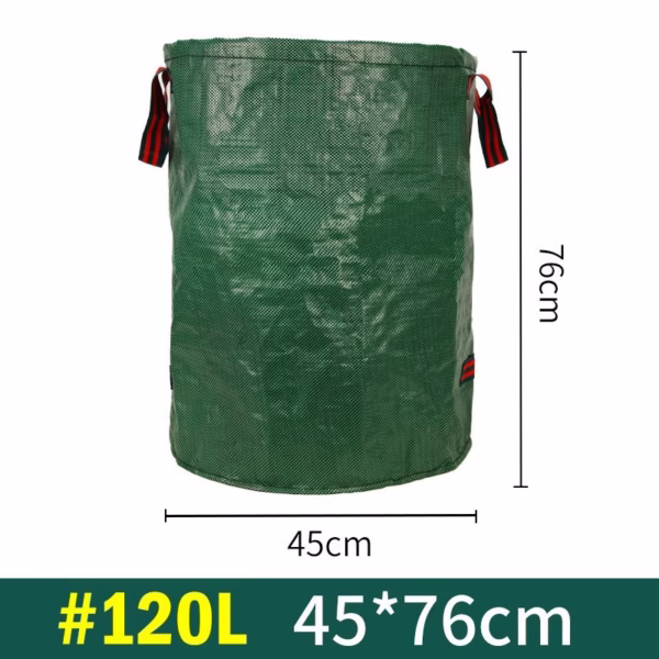 Sac de Colectare a Frunzelor, Flippy, Cos Sac pentru Gradina, Sac de Depozitare a Frunzelor, 45 x 76 cm, 120 l, Verde - imagine 2