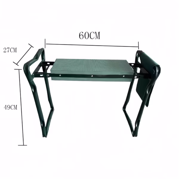 Scaun Multifunctional pentru Gradinarit, Flippy, Inaltime Reglabila, Geanta Laterala pentru unelte, 60 x 49 x 27 cm, Pliabil, Verde - imagine 5