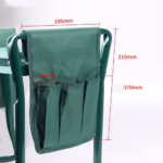 Scaun Multifunctional pentru Gradinarit, Flippy, Inaltime Reglabila, Geanta Laterala pentru unelte, 60 x 49 x 27 cm, Pliabil, Verde - imagine 6
