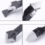 Set Racleta pentru Indepartare Adeziv, Racleta pentru Silicon si Lipici, 5 Capete din silicon, Dimensiune Inchisa 18.8 x 4 x 2.8 cm, Metal, Negru - imagine 3