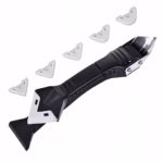 Set Racleta pentru Indepartare Adeziv, Racleta pentru Silicon si Lipici, 5 Capete din silicon, Dimensiune Inchisa 18.8 x 4 x 2.8 cm, Metal, Negru - imagine 10