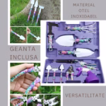 Set 10 Unelte Grădinărit Brico360, Oțel Inoxidabil și PVC, Kit Complet Plantare și Îngrijire cu Cutie Organizatoare, Mov - imagine 5