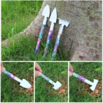 Set 10 Unelte Grădinărit Brico360, Oțel Inoxidabil și PVC, Kit Complet Plantare și Îngrijire cu Cutie Organizatoare, Mov - imagine 8
