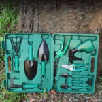 Set 10 Unelte Grădinărit Brico360, Oțel Inoxidabil și PVC, Kit Complet Plantare și Îngrijire cu Cutie Organizatoare, Verde - imagine 6