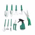 Set 10 Unelte Grădinărit Brico360, Oțel Inoxidabil și PVC, Kit Complet Plantare și Îngrijire cu Cutie Organizatoare, Verde - imagine 4
