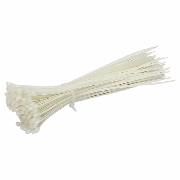 Set 100 Buc Soricei - Coliere de plastic, 100 mm x 3 mm, poliamida, Alb, Flippy - imagine 1