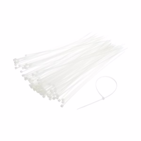 Set 100 Buc Soricei - Coliere de plastic, 100 mm x 3 mm, poliamida, Alb, Flippy - imagine 3